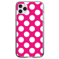 White & Hot Pink Polka Dots Clear Shockproof iPhone Case