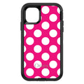 White & Hot Pink Polka Dots OtterBox Defender Case for iPhone & Galaxy, view 2