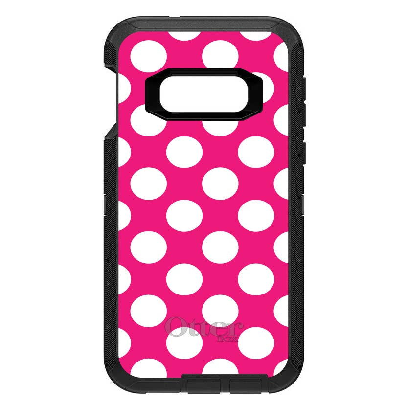 White & Hot Pink Polka Dots OtterBox Defender Case for iPhone & Galaxy, view 10