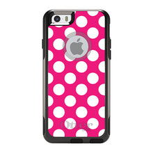 DistinctInk™ OtterBox Commuter Series Case for Apple iPhone or Samsung Galaxy - White & Hot Pink Polka Dots