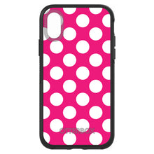 DistinctInk™ OtterBox Symmetry Series Case for Apple iPhone / Samsung Galaxy / Google Pixel - White & Hot Pink Polka Dots