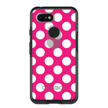 DistinctInk™ OtterBox Symmetry Series Case for Apple iPhone / Samsung Galaxy / Google Pixel - White & Hot Pink Polka Dots