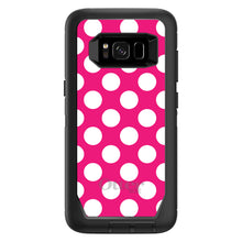 DistinctInk™ OtterBox Defender Series Case for Apple iPhone / Samsung Galaxy / Google Pixel - White & Hot Pink Polka Dots
