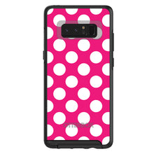 DistinctInk™ OtterBox Symmetry Series Case for Apple iPhone / Samsung Galaxy / Google Pixel - White & Hot Pink Polka Dots