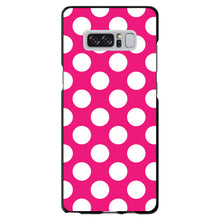 DistinctInk® Hard Plastic Snap-On Case for Apple iPhone or Samsung Galaxy - White & Hot Pink Polka Dots