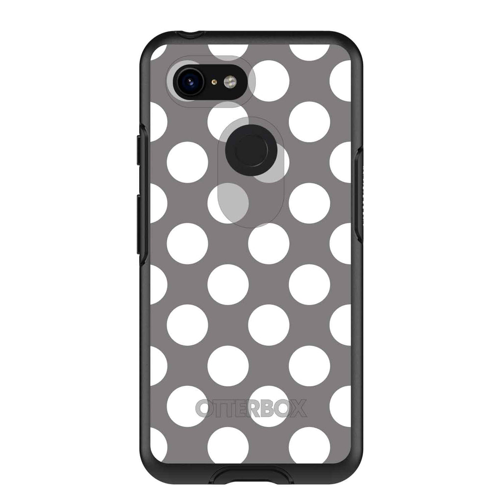 White & Grey Polka Dots OtterBox Symmetry Case for iPhone & Galaxy, view 15