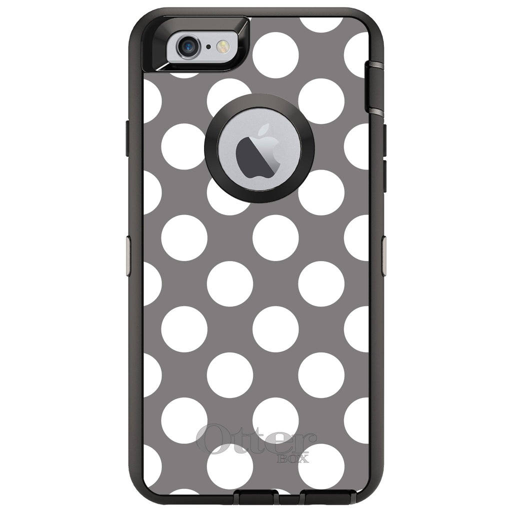 White & Grey Polka Dots OtterBox Defender Case for iPhone & Galaxy, view 4