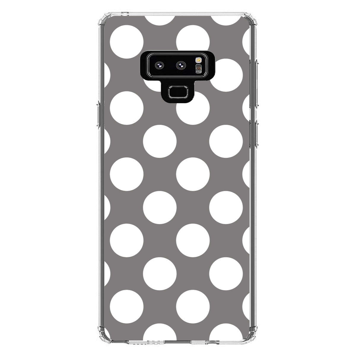 White & Grey Polka Dots Clear Shockproof iPhone Case, view 11