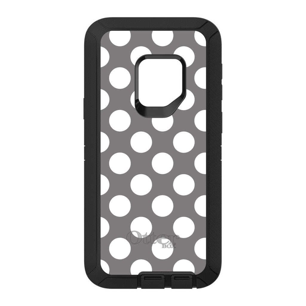 White & Grey Polka Dots OtterBox Defender Case for iPhone & Galaxy, view 11