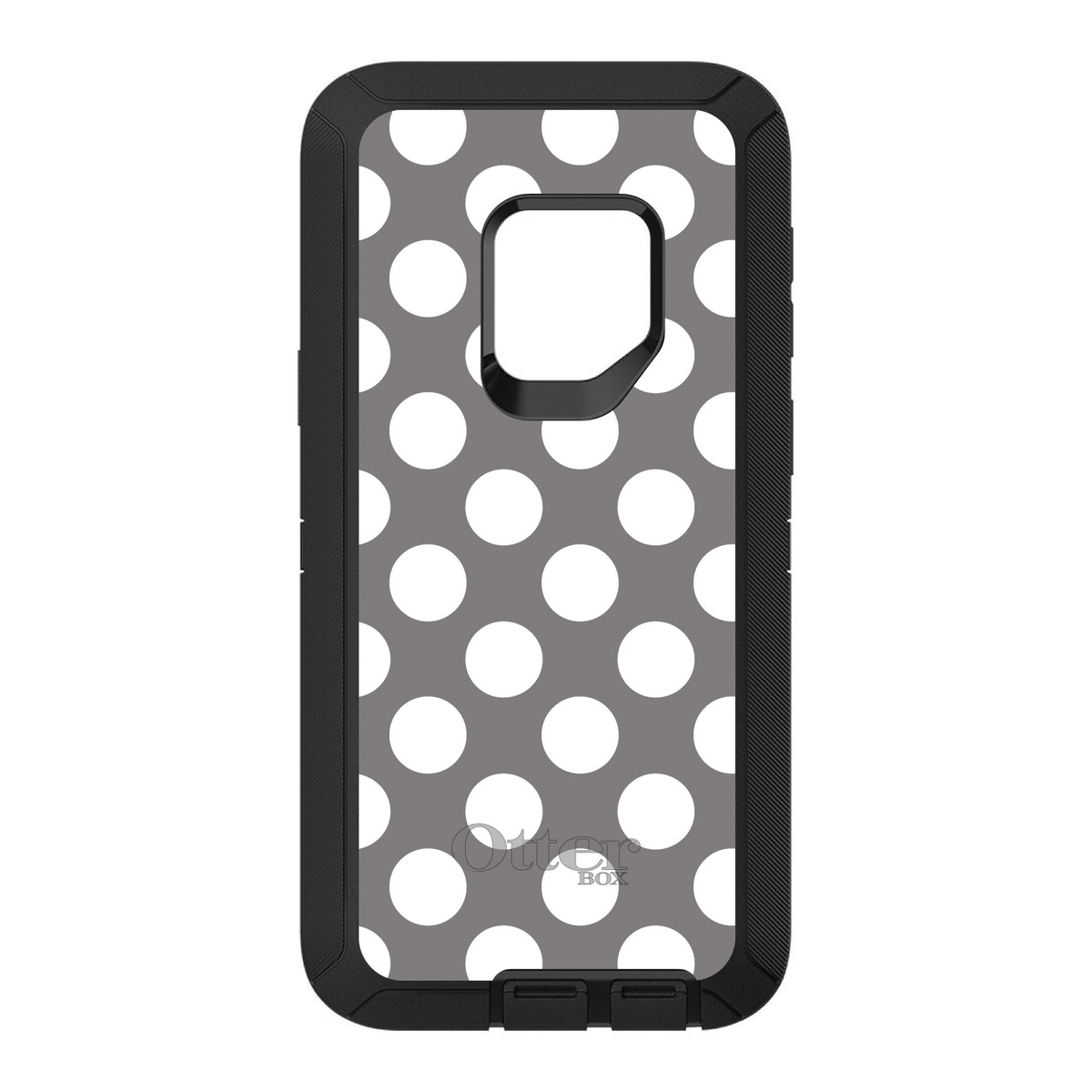 White & Grey Polka Dots OtterBox Defender Case for iPhone & Galaxy, view 11