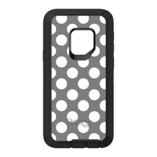 DistinctInk™ OtterBox Defender Series Case for Apple iPhone / Samsung Galaxy / Google Pixel - White & Grey Polka Dots