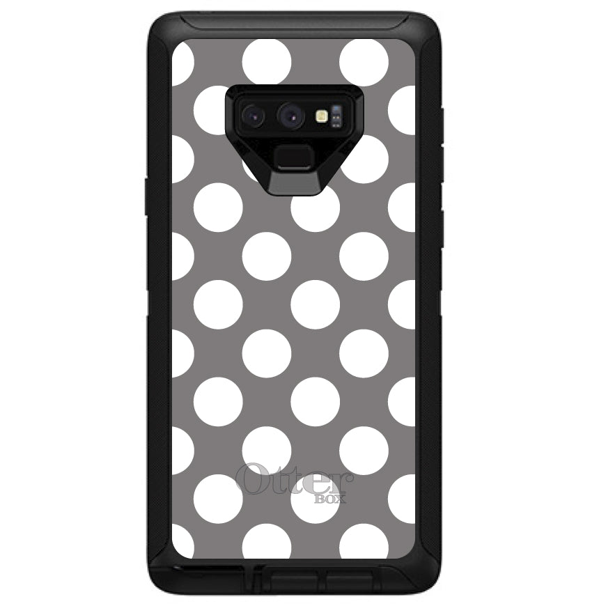 White & Grey Polka Dots OtterBox Defender Case for iPhone & Galaxy, view 16
