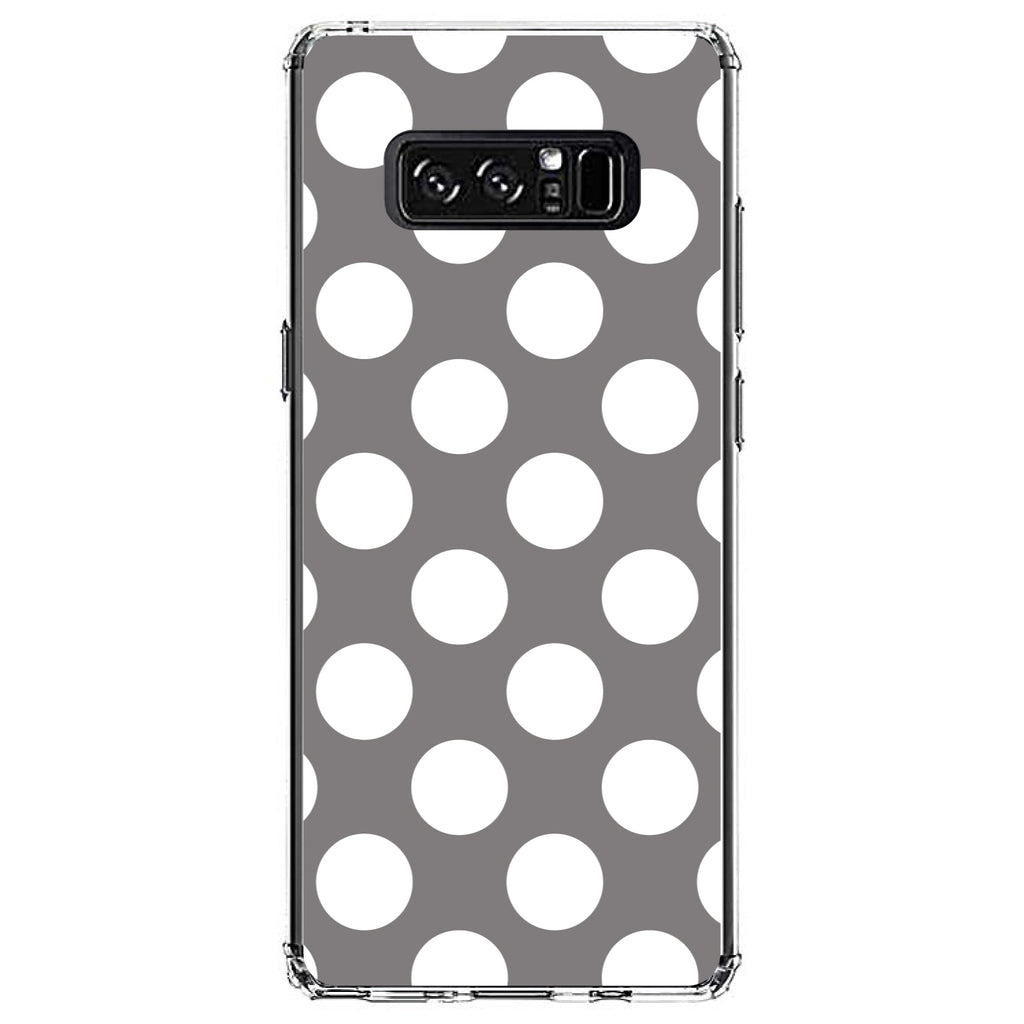 White & Grey Polka Dots Clear Shockproof iPhone Case, view 12