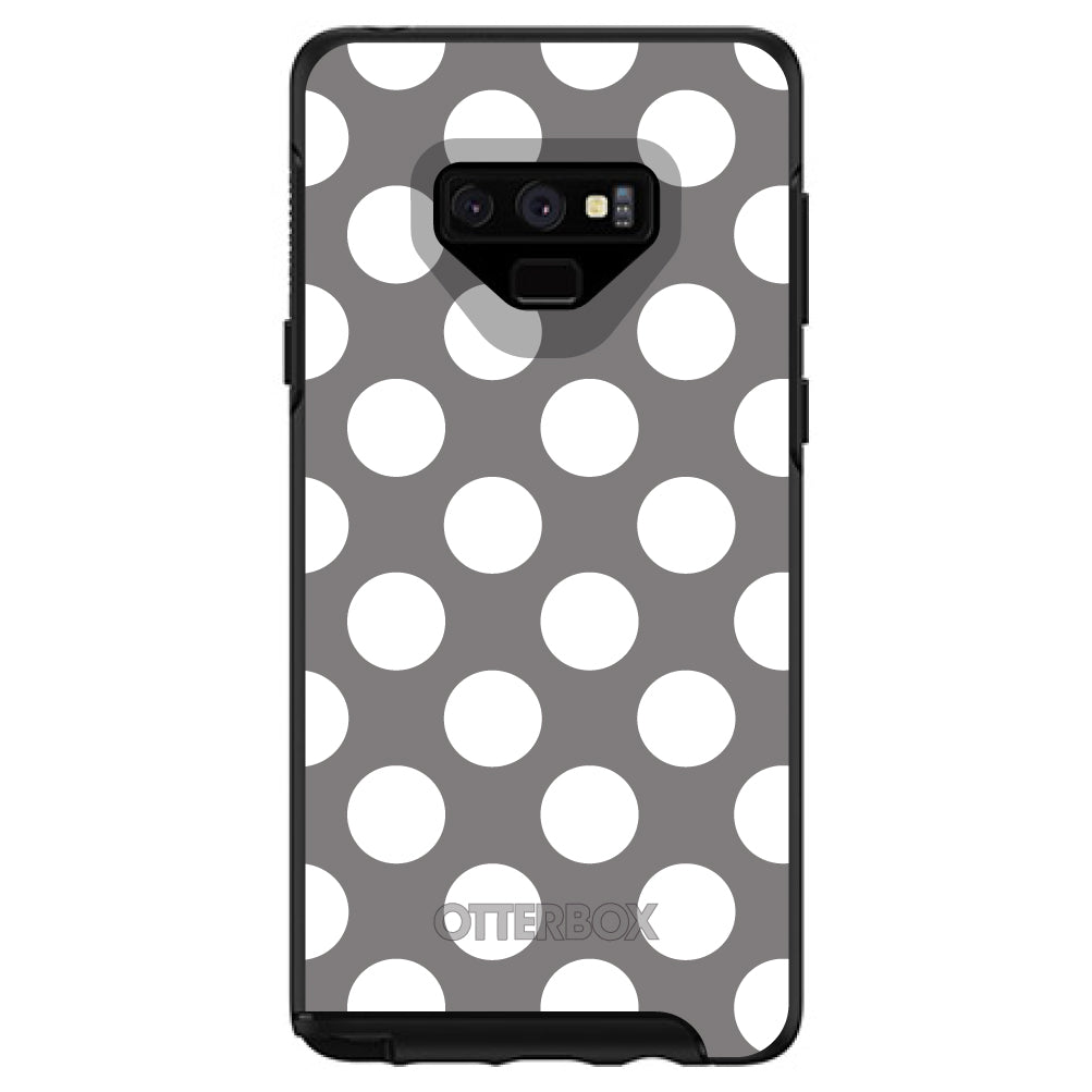 White & Grey Polka Dots OtterBox Symmetry Case for iPhone & Galaxy, view 13