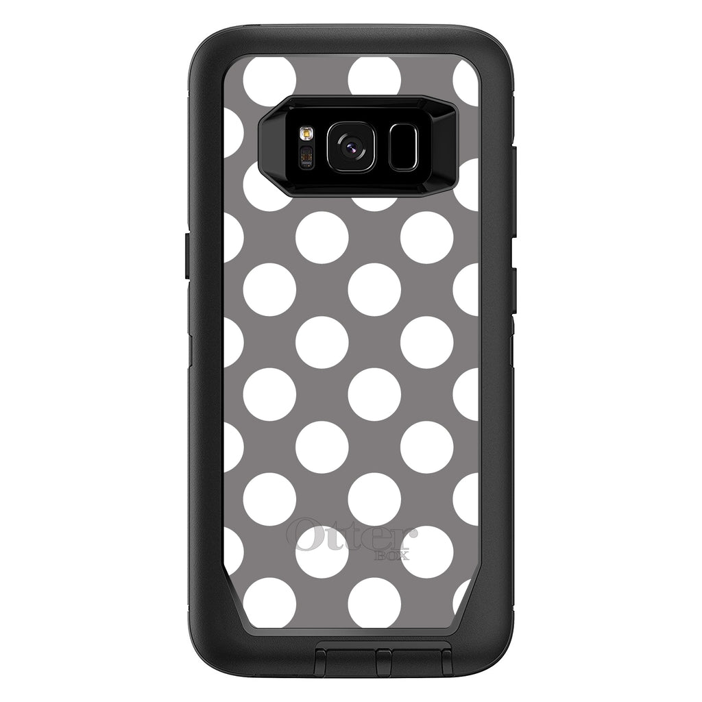 White & Grey Polka Dots OtterBox Defender Case for iPhone & Galaxy, view 12