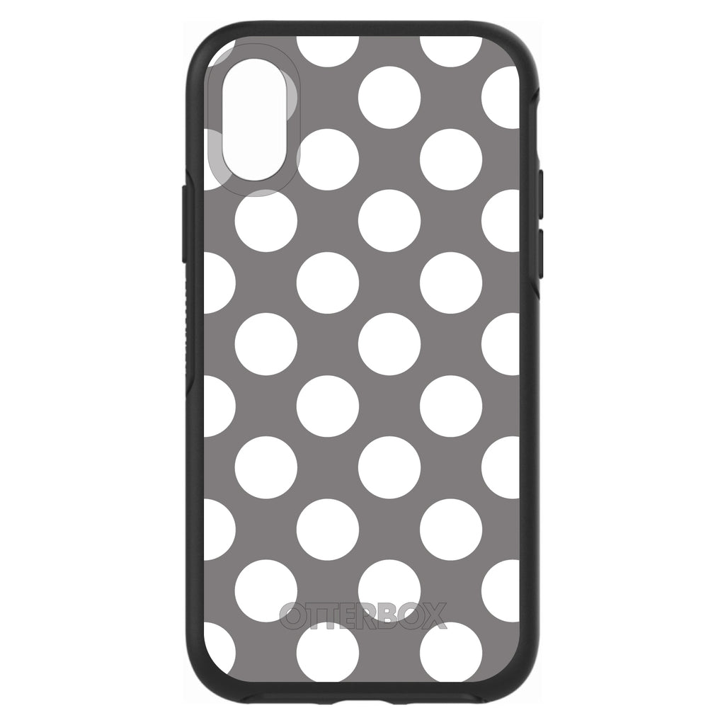 White & Grey Polka Dots OtterBox Symmetry Case for iPhone & Galaxy, view 4