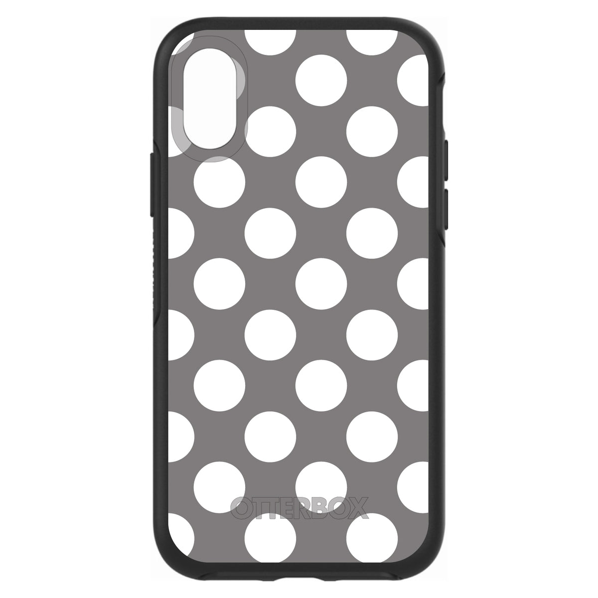 White & Grey Polka Dots OtterBox Symmetry Case for iPhone & Galaxy, view 4
