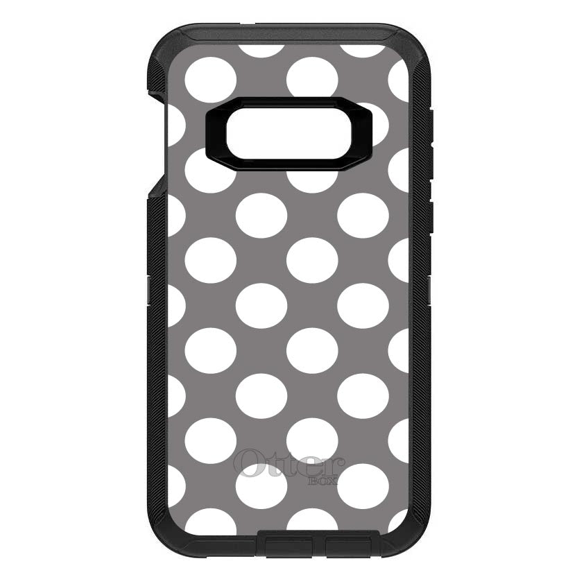 White & Grey Polka Dots OtterBox Defender Case for iPhone & Galaxy, view 10