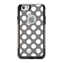 DistinctInk™ OtterBox Commuter Series Case for Apple iPhone or Samsung Galaxy - White & Grey Polka Dots