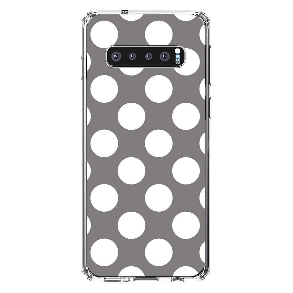 White & Grey Polka Dots Clear Shockproof iPhone Case, view 17