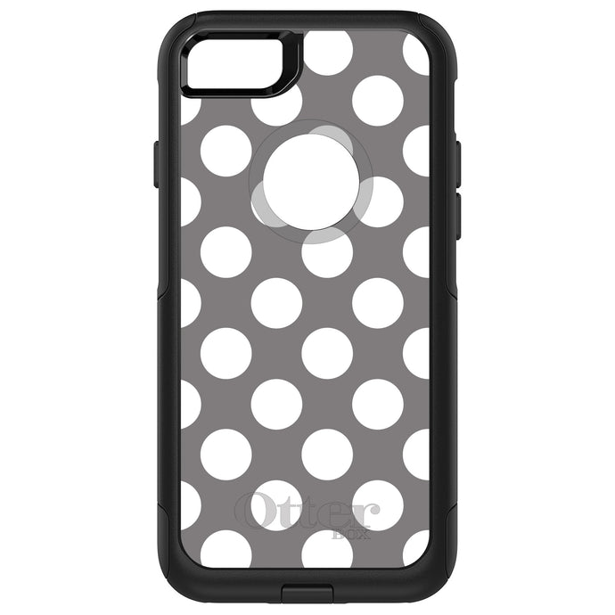 DistinctInk OtterBox Commuter Series Case for Apple iPhone or Samsung Galaxy - White & Grey Polka Dots