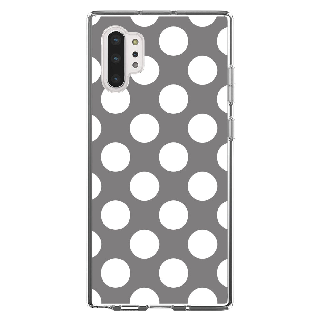 White & Grey Polka Dots Clear Shockproof iPhone Case, view 10