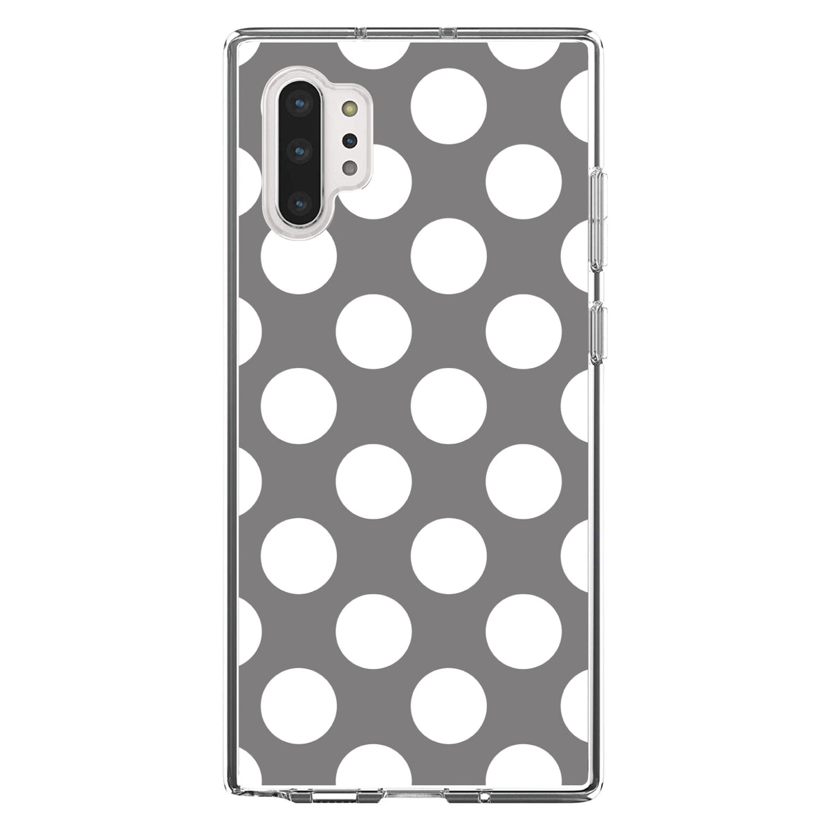 White & Grey Polka Dots Clear Shockproof iPhone Case, view 10
