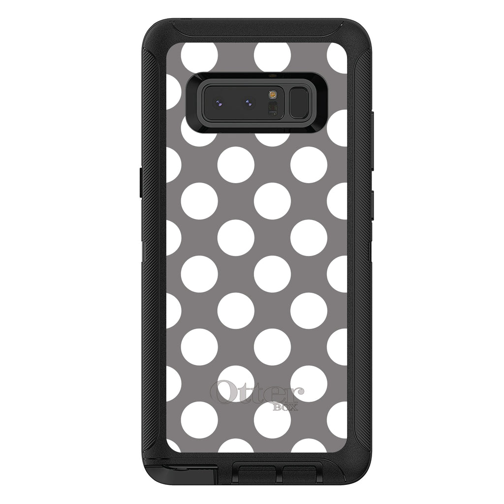 White & Grey Polka Dots OtterBox Defender Case for iPhone & Galaxy, view 17