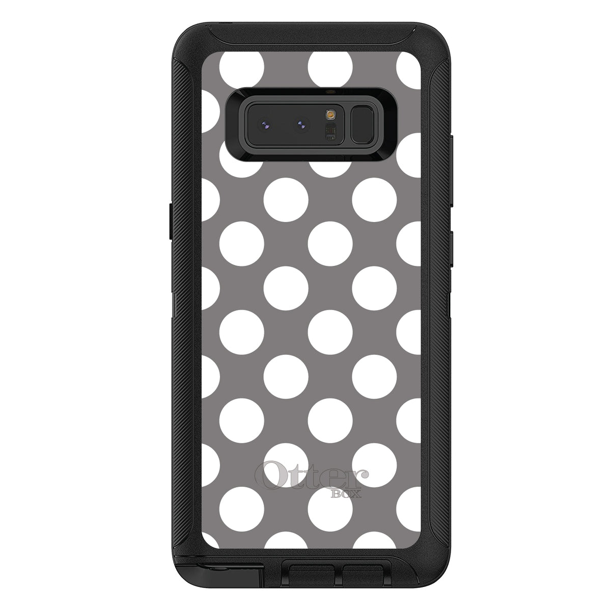 White & Grey Polka Dots OtterBox Defender Case for iPhone & Galaxy, view 17