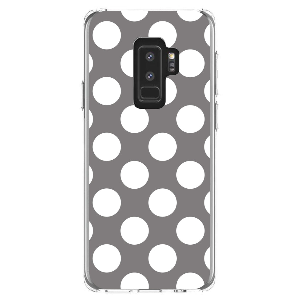 White & Grey Polka Dots Clear Shockproof iPhone Case, view 20
