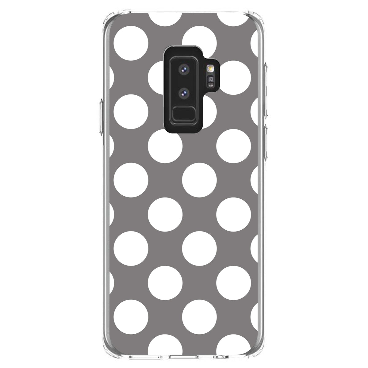 White & Grey Polka Dots Clear Shockproof iPhone Case, view 20