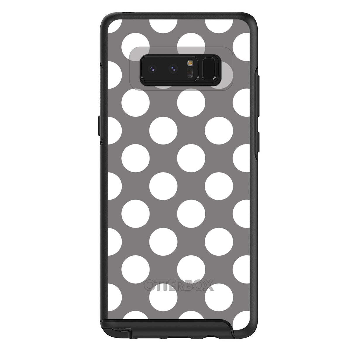 White & Grey Polka Dots OtterBox Symmetry Case for iPhone & Galaxy, view 14