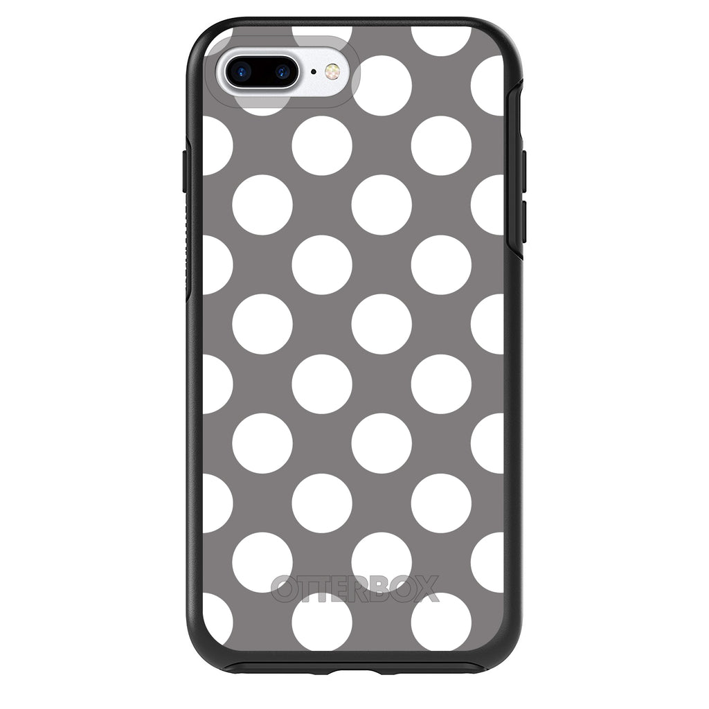 White & Grey Polka Dots OtterBox Symmetry Case for iPhone & Galaxy, view 2