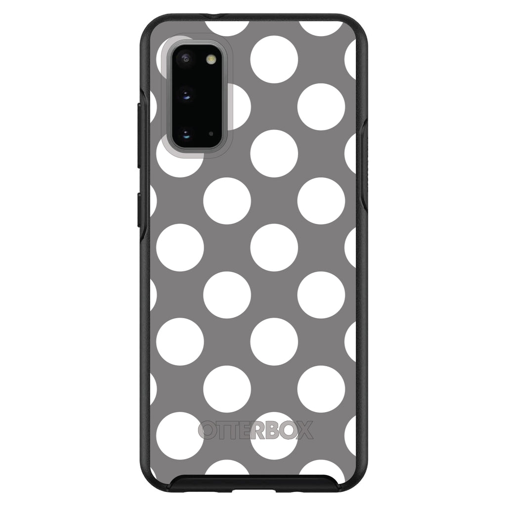 White & Grey Polka Dots OtterBox Symmetry Case for iPhone & Galaxy, view 5
