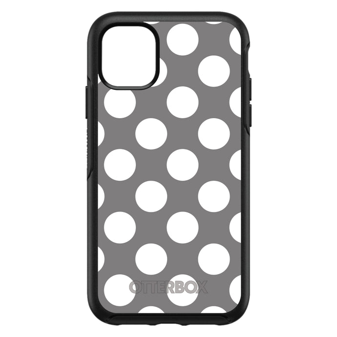 DistinctInk™ OtterBox Symmetry Series Case for Apple iPhone / Samsung Galaxy / Google Pixel - White & Grey Polka Dots