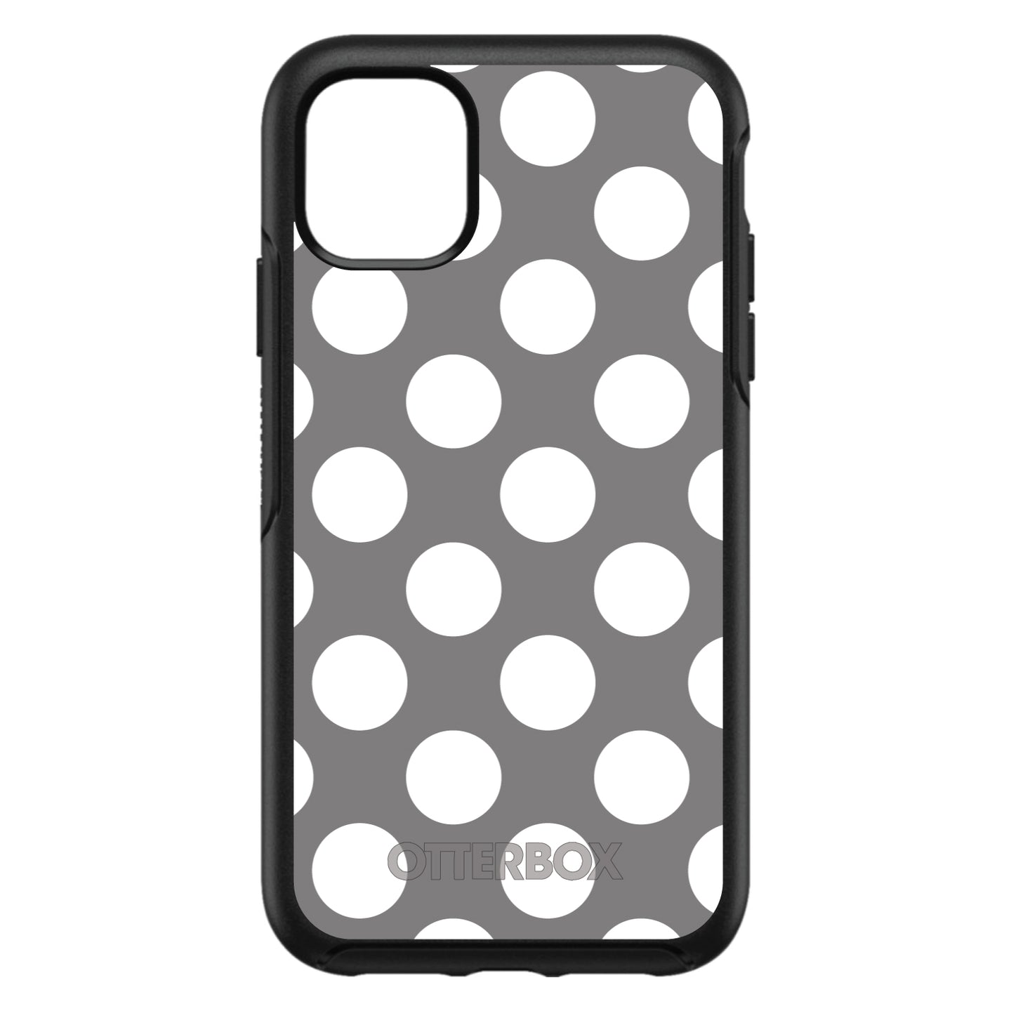 DistinctInk™ OtterBox Symmetry Series Case for Apple iPhone / Samsung Galaxy / Google Pixel - White & Grey Polka Dots