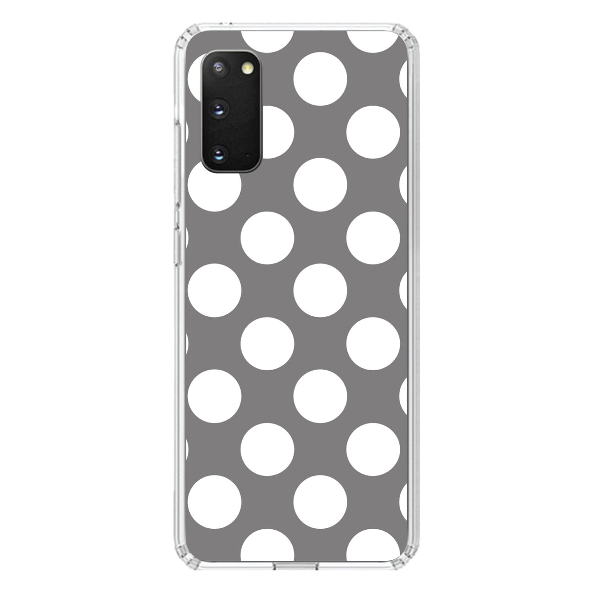 White & Grey Polka Dots Clear Shockproof iPhone Case, view 13