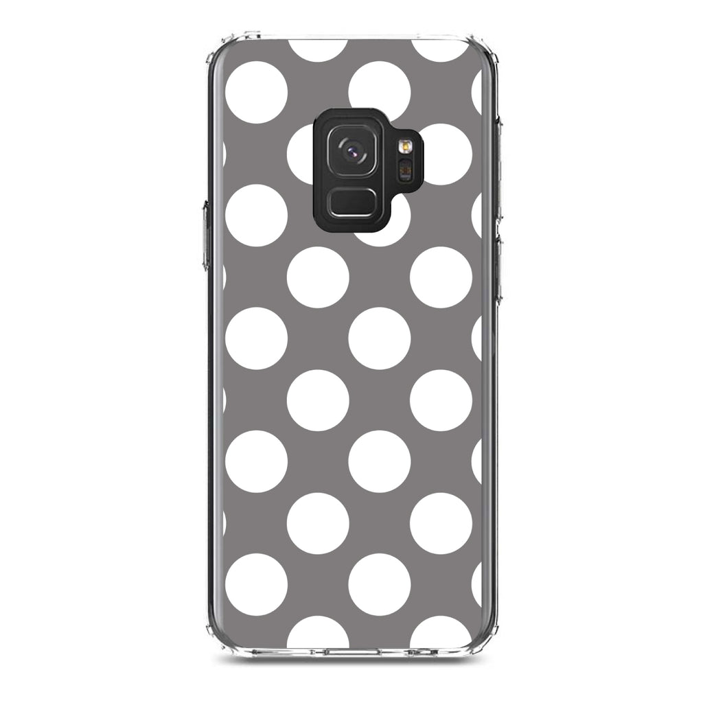 White & Grey Polka Dots Clear Shockproof iPhone Case, view 19