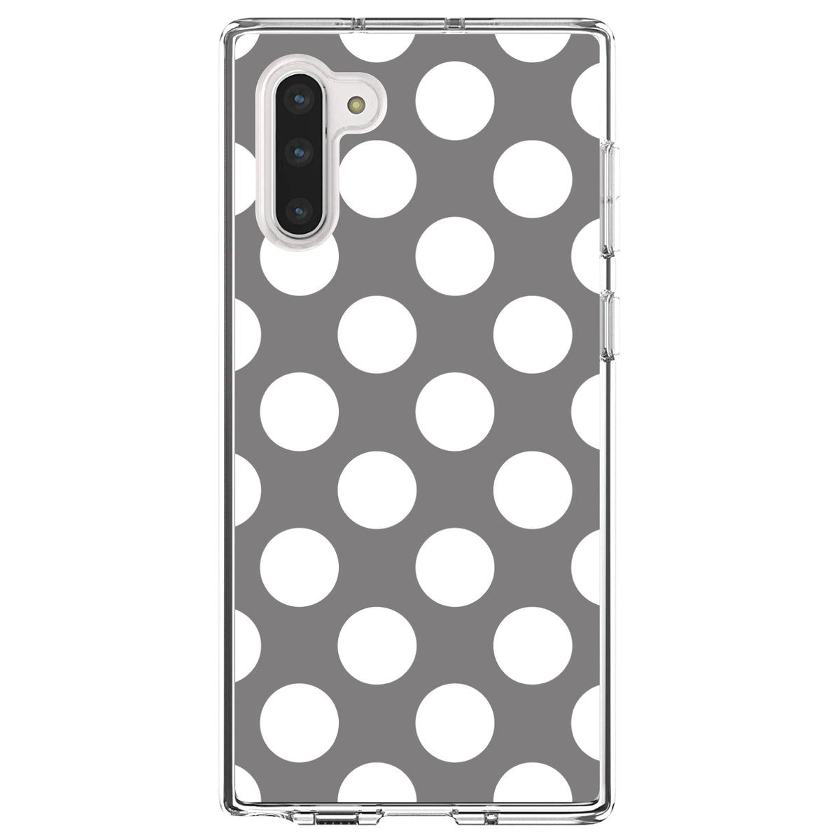 White & Grey Polka Dots Clear Shockproof iPhone Case, view 9
