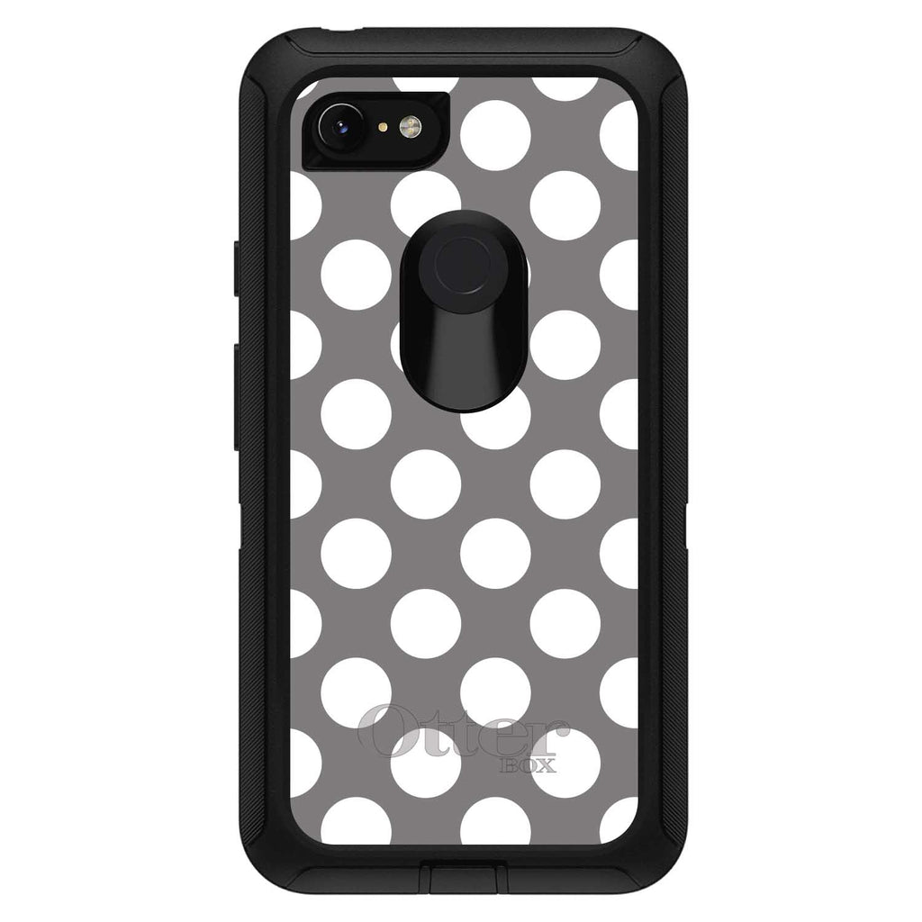 White & Grey Polka Dots OtterBox Defender Case for iPhone & Galaxy, view 18