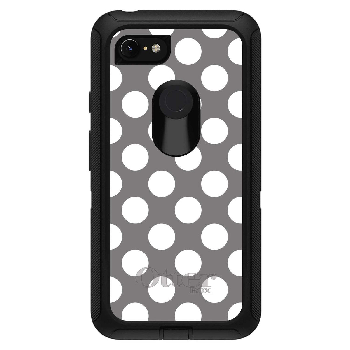 White & Grey Polka Dots OtterBox Defender Case for iPhone & Galaxy, view 18