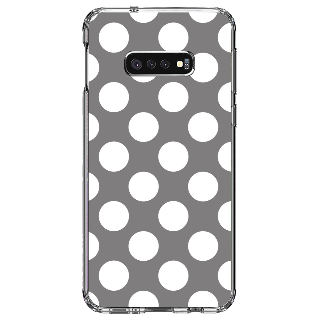 White & Grey Polka Dots Clear Shockproof iPhone Case, view 18
