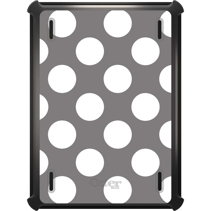 DistinctInk™ OtterBox Defender Series Case for Apple iPad / iPad Pro / iPad Air / iPad Mini - White & Grey Polka Dots