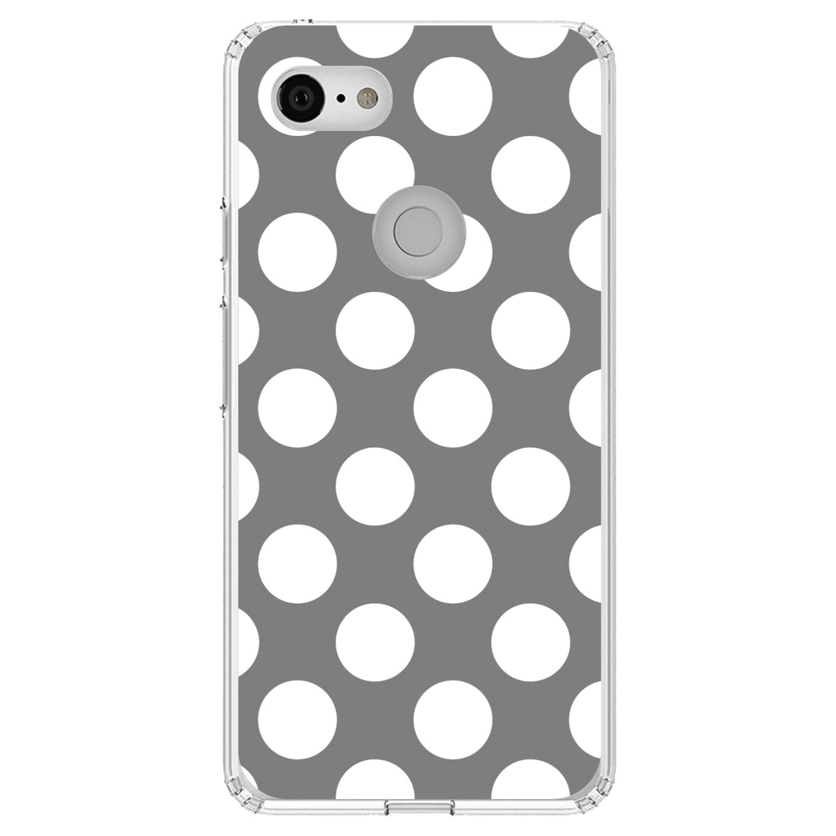 White & Grey Polka Dots Clear Shockproof iPhone Case, view 21