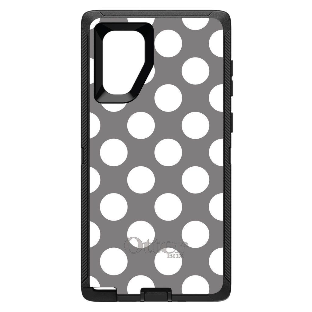 White & Grey Polka Dots OtterBox Defender Case for iPhone & Galaxy, view 14