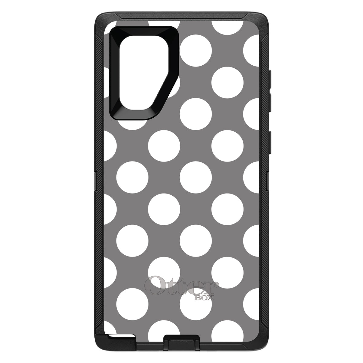 White & Grey Polka Dots OtterBox Defender Case for iPhone & Galaxy, view 14