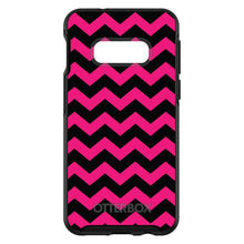 DistinctInk™ OtterBox Symmetry Series Case for Apple iPhone / Samsung Galaxy / Google Pixel - Black Hot Pink Chevron Stripes