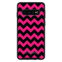 DistinctInk™ OtterBox Symmetry Series Case for Apple iPhone / Samsung Galaxy / Google Pixel - Black Hot Pink Chevron Stripes