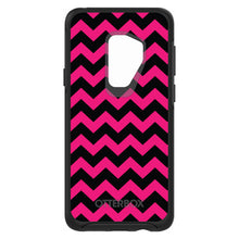 DistinctInk™ OtterBox Symmetry Series Case for Apple iPhone / Samsung Galaxy / Google Pixel - Black Hot Pink Chevron Stripes
