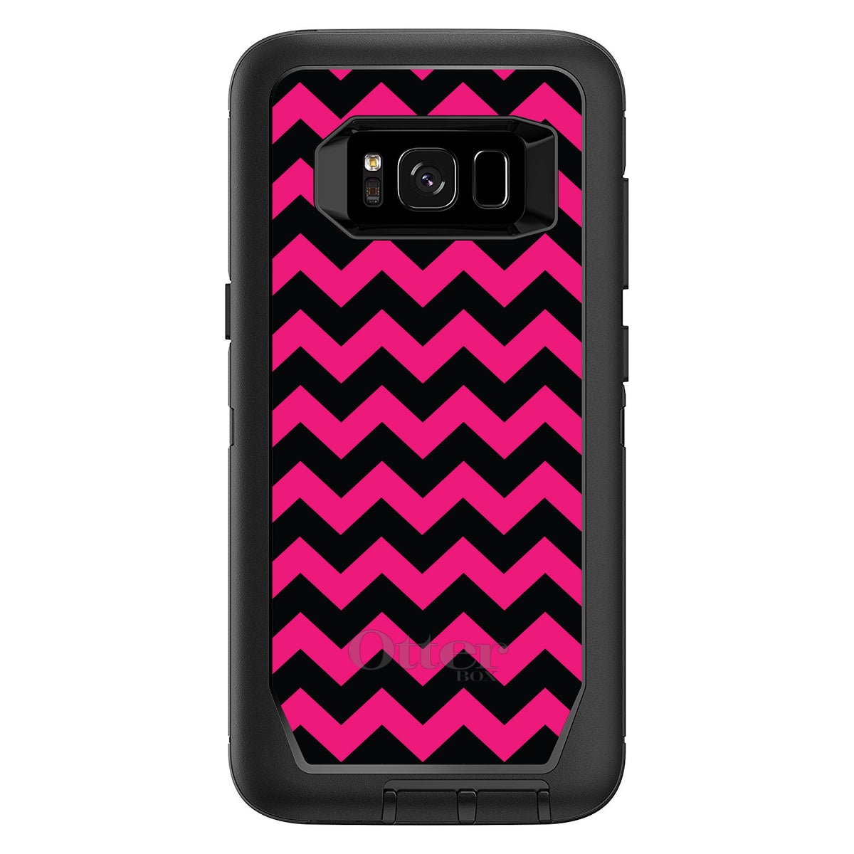 Black Hot Pink Chevron Stripes OtterBox Defender Case for iPhone & Galaxy, view 9